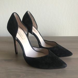 Zara Black Suede D'orsay Heels
